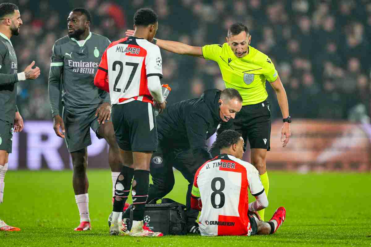 Quinten Timber infortunio durante feyenoord milan