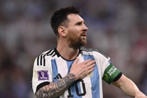 Messi esulta con l'Argentina